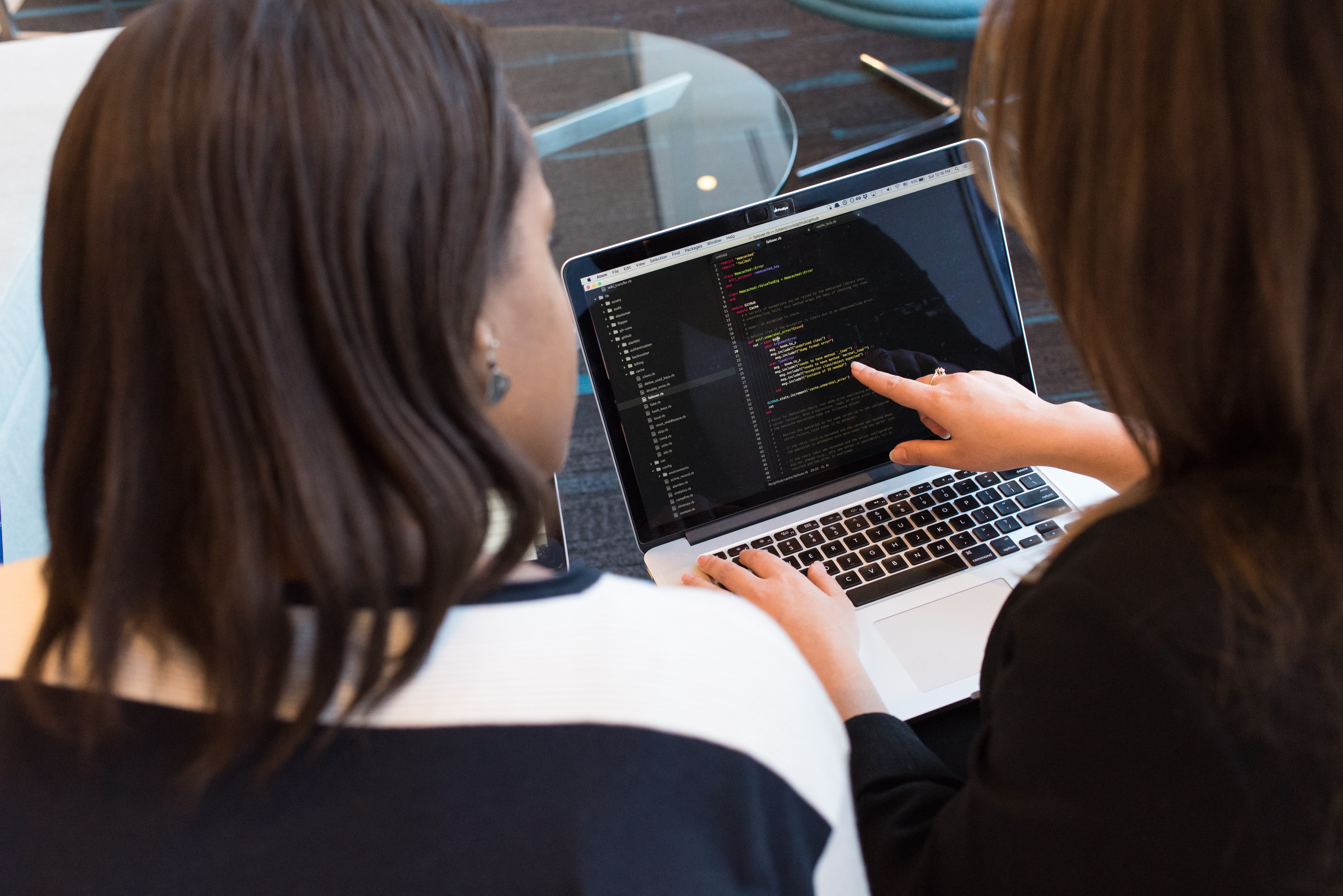 Picture of a software developer engaging in a software development task