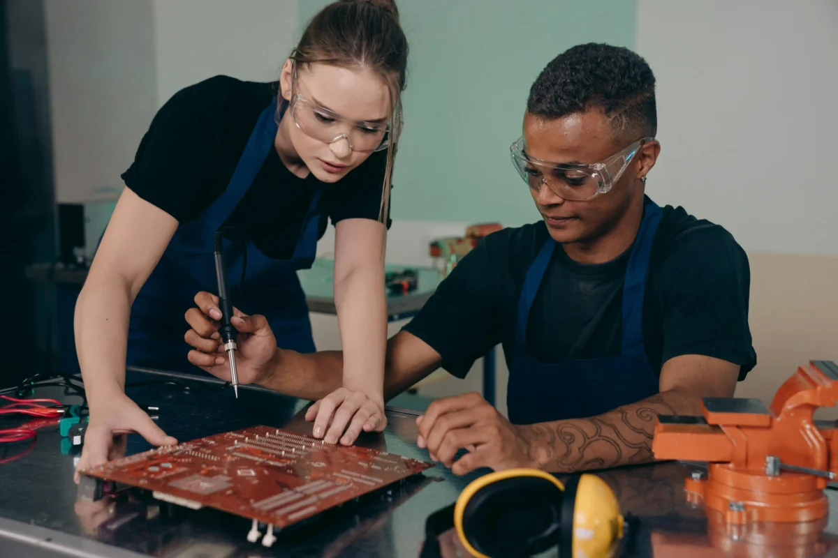 Photo of apprentices at work, representing equality, diversity and opportunity.