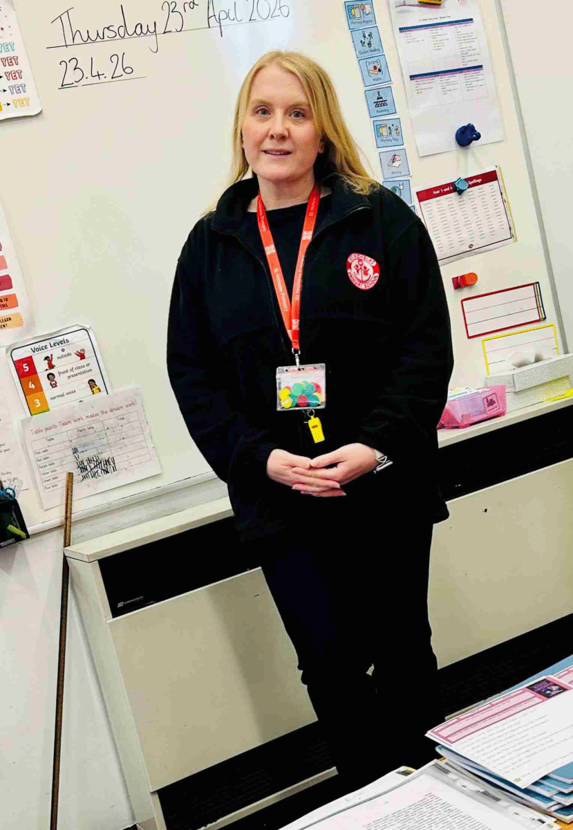 Photo of Helen, Level 3 Teaching Assistant Apprentice at St Nicholas Primary School.